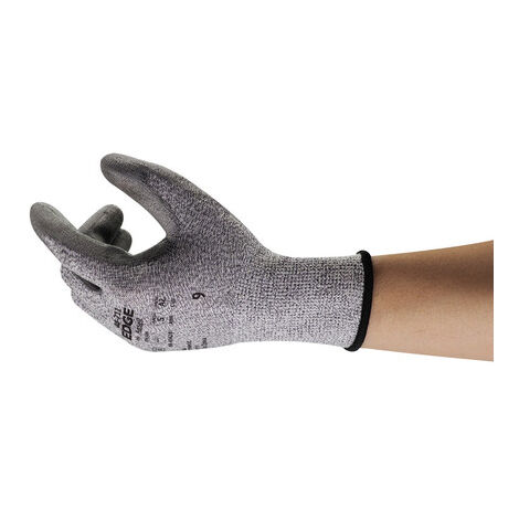 Gants de manutention Ansell EDGE 48-711 taille 7, Résistant aux coupures, 1 Paire, Gris ( Prix pour 1 paire )