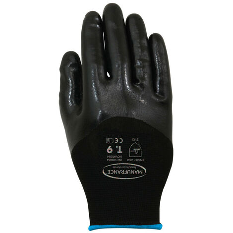 Gants de manutention gros travaux mecaniques - T09 - Noir