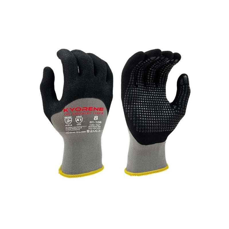 Kyorene - Gants de manutention 01-108 taille 10, Manutention générale, 12 Paires, Noir, gris ( Prix pour Paquet de 12 Paires )