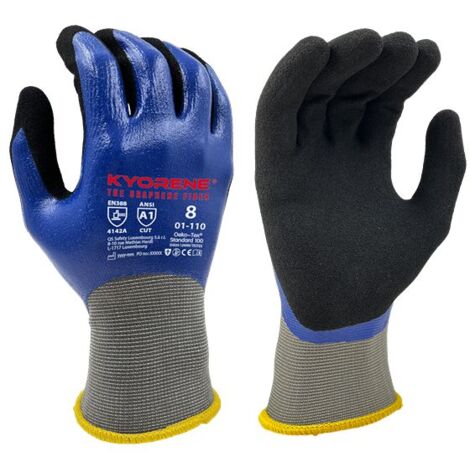 Gants de manutention KYORENE 01-110 taille 7, Manutention générale, 12 Paires, Bleu, gris ( Prix pour Paquet de 12 Paires )