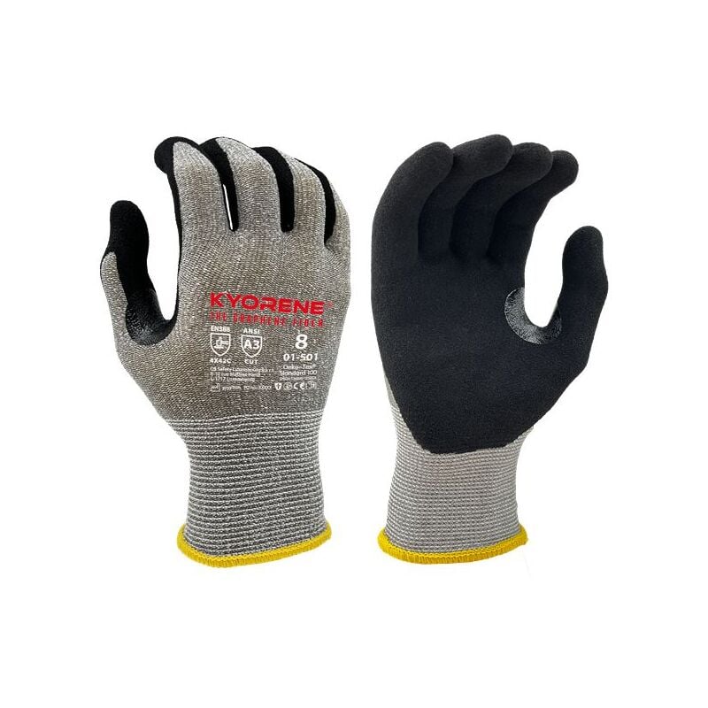Gants de manutention Kyorene 01-501 taille 9, Résistant aux coupures, 12 Paires, Gris ( Prix pour Paquet de 12 Paires )