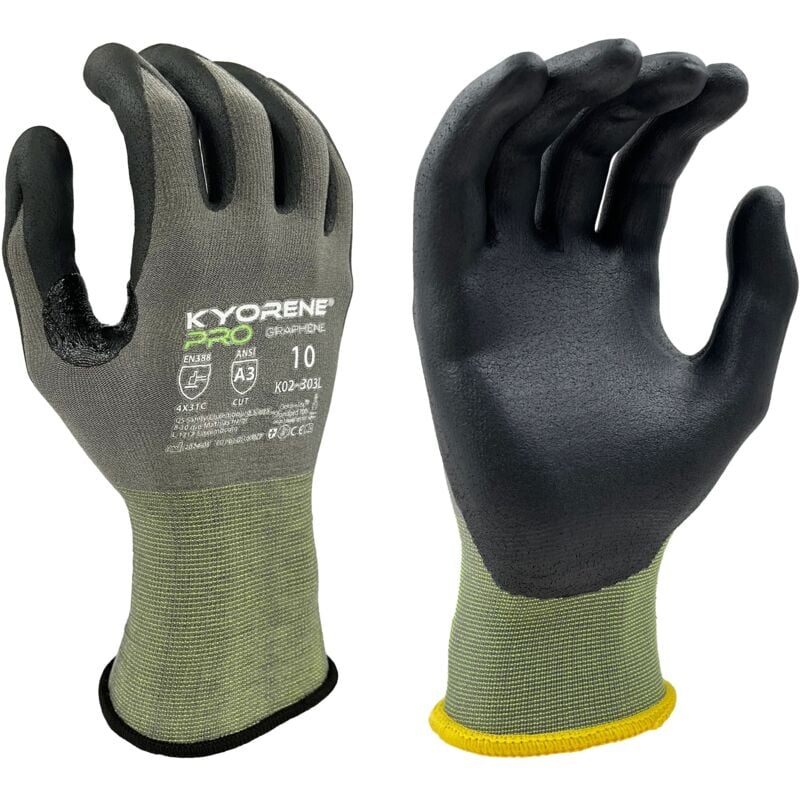 Gants de manutention Kyorene K02-303L taille 11, Résistant aux coupures, 12 Paires, Gris ( Prix pour Paquet de 12 Paires )