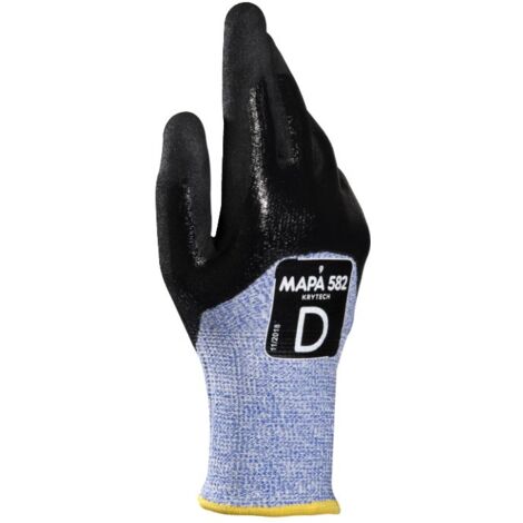 Gants de manutention Mapa KRYTECH 582 taille 6, 12 Paires, Noir/bleu ( Prix pour Paquet de 12 Paires )