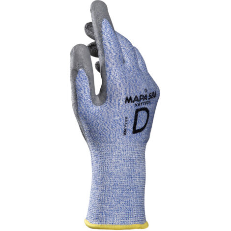 Gants de manutention Mapa KRYTECH 586 taille 7, Résistant aux coupures, 1 Paire, Bleu ( Prix pour 1 paire )