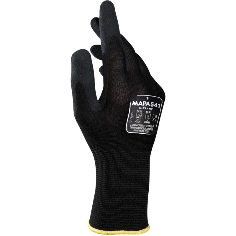 Mapa - Gants de manutention ultrane 541 taille 7, 12 Paires, Noir ( Prix pour Paquet de 12 Paires )