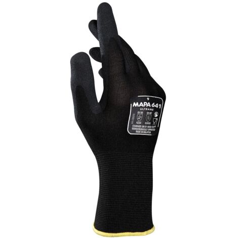 Gants de manutention Mapa ULTRANE 641 taille 11, 1 Paire, Noir ( Prix pour Paquet de 12 Paires )
