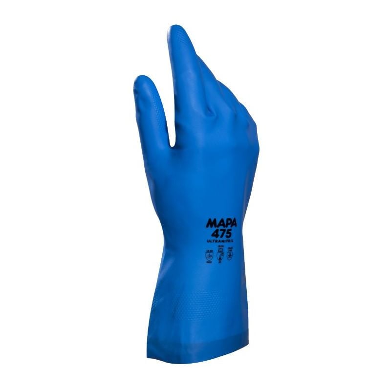 Gants de manutention Mapa ULTRANITRIL 475 taille 10, Industrie agroalimentaire, 1 Paire, Bleu ( Prix pour Paquet de 12 Paires )