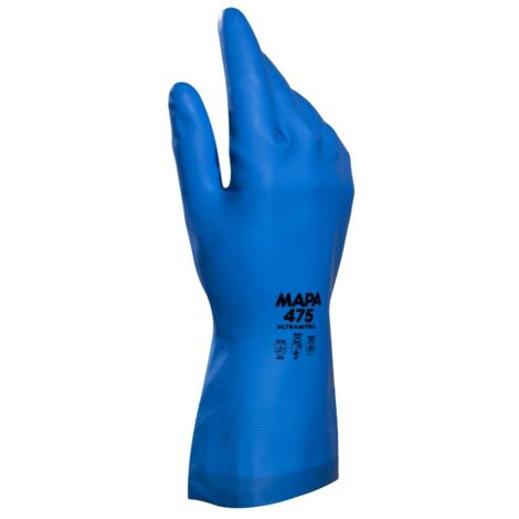 Gants de manutention Mapa ULTRANITRIL 475 taille 7, Industrie agroalimentaire, 1 Paire, Bleu ( Prix pour Paquet de 12 Paires )