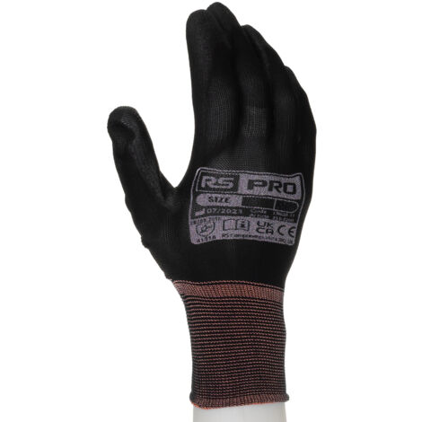 Gants de manutention RS PRO taille 7, S, Manutention générale, 1 Paire, Noir ( Prix pour 1 paire )