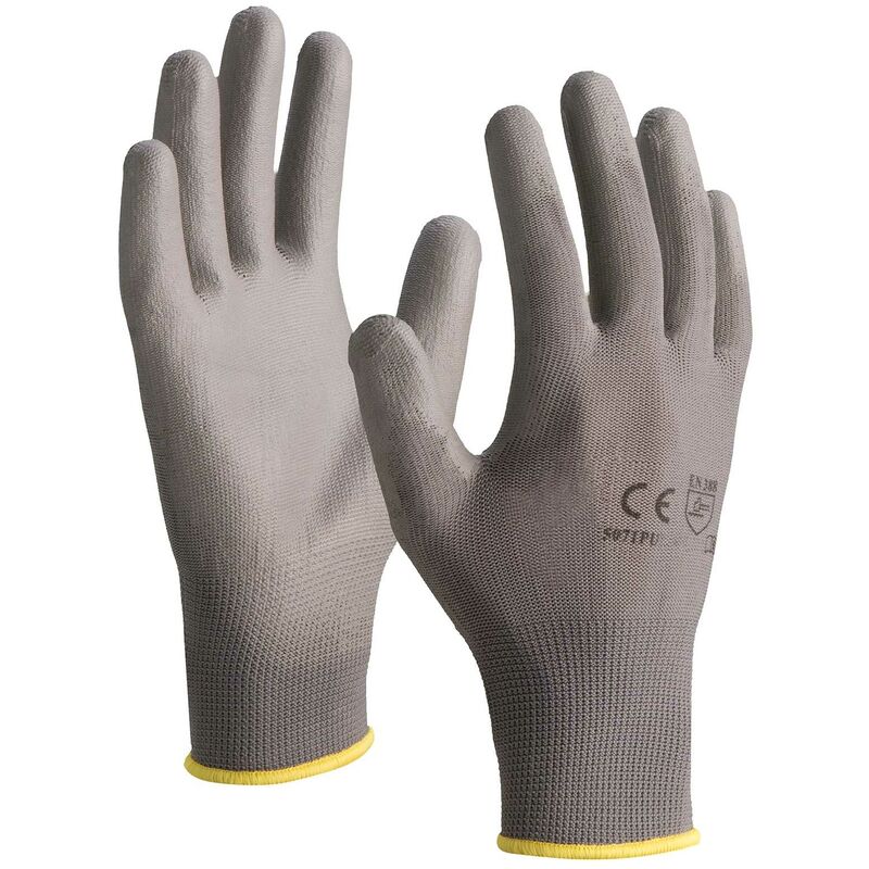 Gants tricotés polyester enduction polyuréthane gris T6 - 5071PUS Notre Selection