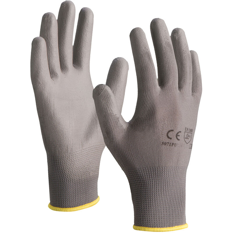 Gants tricotés polyester enduction polyuréthane gris T8 - 5071PUL Notre Selection
