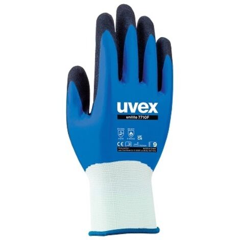 Gants de manutention Uvex taille 9, Résistant à l'abrasion, Noir, Bleu ( Prix pour 1 paire )