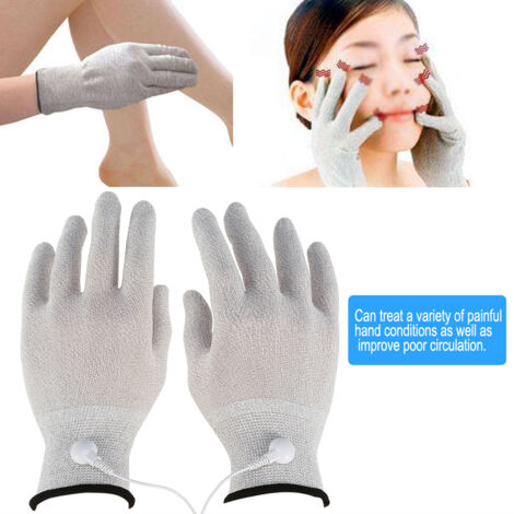 Gants de Massage Électrothérapie avec Électrodes Conductrices et Fils de Connexion (Taille M)
