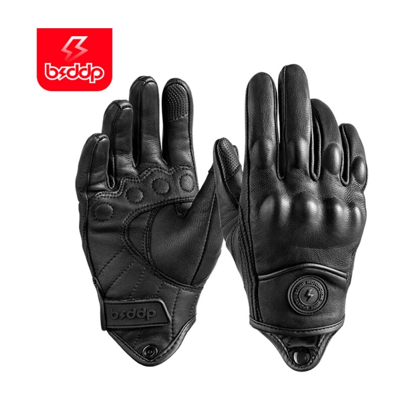 Gants de moto en cuir de qualité supérieure pour hommes, gants de motard de rue protégés, résistants aux chocs, antidérapants, écran tactile sensible