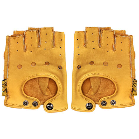 Gants de Moto en cuir véritable pour hommes, rétro Guantes, demi-doigt complet, gants de Moto, gants d&39équitation,Half Finger,M