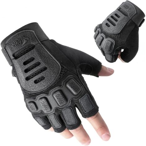 Gants Tactiques Mi-doigts Style Militaire - Pour Moto, Chasse, Tir, Randonnée - Taille Asiatique