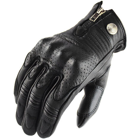 Gants de Moto rétro 80s, en cuir véritable, Anti-chute et résistant à l&39usure, pour Motocross, doigt complet, pour hommes,ERG-04-BLACK,M