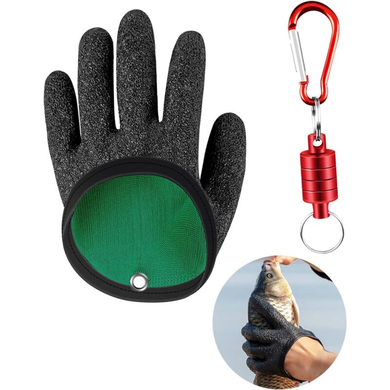 Gants de pêche étanches et anti-coupures, latex magnétique pour manipulation sécurisée du poisson, protection