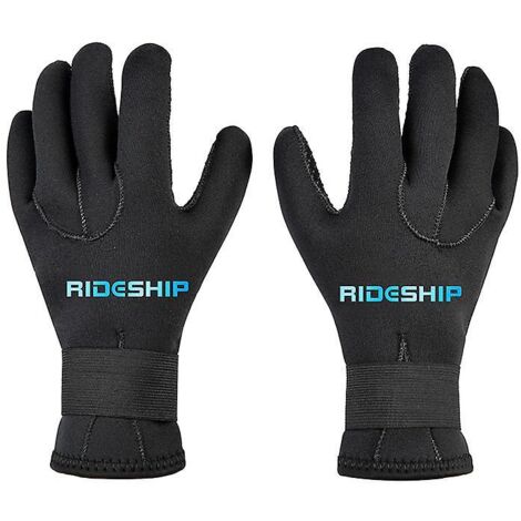 Gants de plongée professionnels noirs 3 mm - Résistants au froid et à la chaleur, en tissu extensible - Taille L