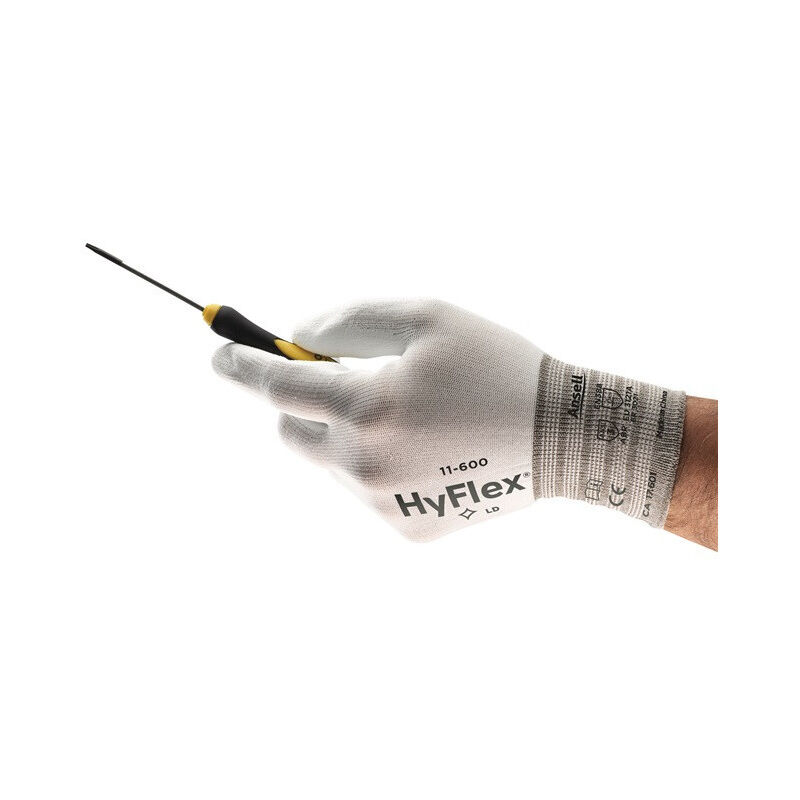 Gant HyFlex 11-600 Taille 8 blanc en 388 psa ii Nyl.m.PU ansell (Par 12)