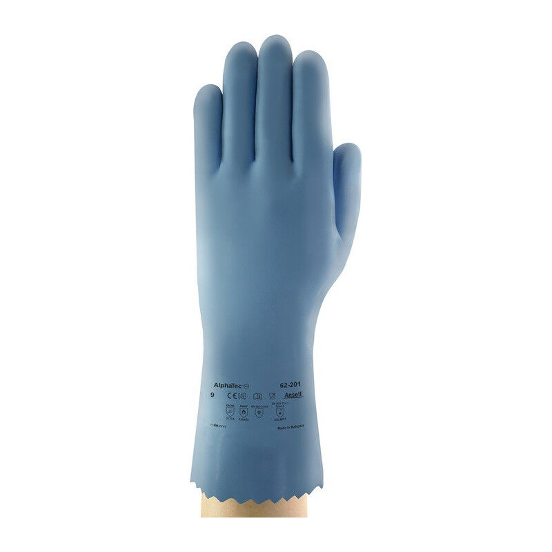 Gant de protection chimique AlphaTec® 62-201 Taille 9 bleu en 388.EN 374.EN 407 psa iii ansell (Par 12)