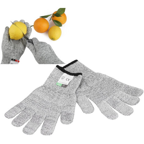 Gants de Protection Anti-Coupures Résistants à l'Usure Taille L Gris avec Bord Noir - KZQ