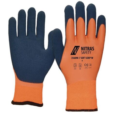 Gants de protection anti-froid NITRAS SOFT GRIP W taille 8 orange/bleu foncé 12 paires ( 8000235056 )