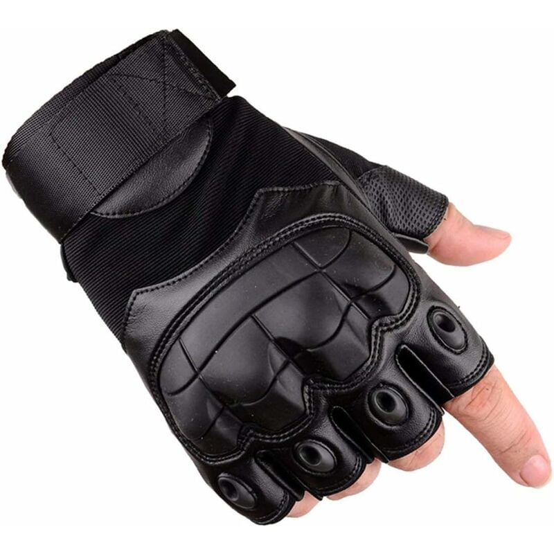Gants de protection articulaire, demi-doigts en caoutchouc rigide pour exercices en plein air, escalade, course, randonnée, camping, cyclisme, moto