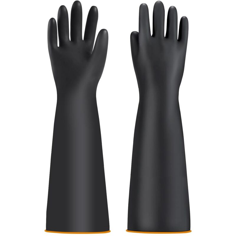 Gants de protection chimiques pour homme - Gants industriels chimiques - Gants longs imperméables - Gants de bassin - Gants de travail résistants à
