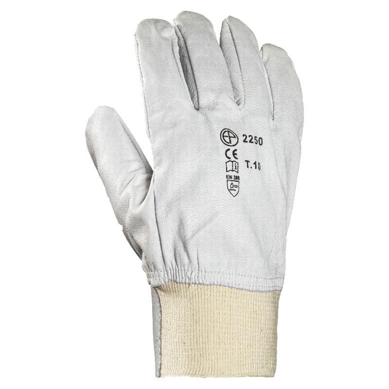 Lot de 10 - Gants Manutention fleur chèvre poignet tricot Taille 7