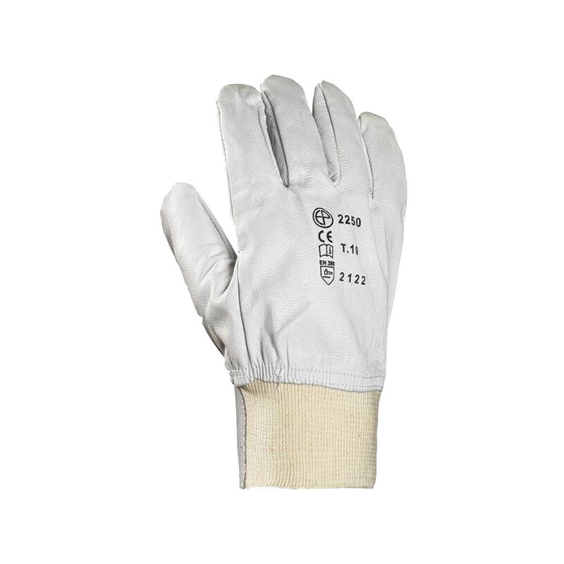 Gant de maîtrise Eurotechnique en cuir de chèvre gris T8 - coverguard - 2248
