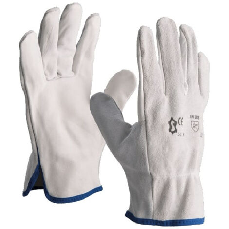 Gants de protection cuir paume fleur et dos croûte de bovin T9 naturel L3MN.T9