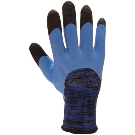 Gants de protection en latex moussé Super Tech Blue Fix, taille 10 - 12 paires - Rek Top1 10