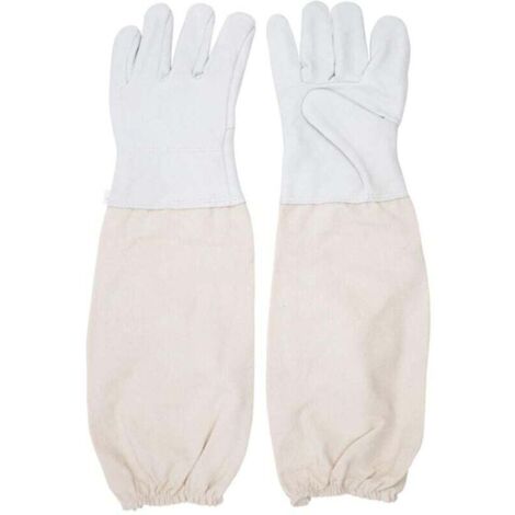 Gants de Protection en Peau de ChèVre Pour Apiculteur Avec Manches VentiléEs ModèLe Universel Gants en Cuir pour Apiculteur Outils D'Apiculture