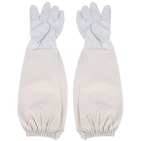 Gants de Protection en Peau de Chèvre pour Apiculture avec Manches Longues Aérées