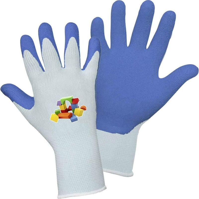 L+d Griffy - Gants de protection enfants 14911 Nylon avec revêtement latex Taille 4 - bleu