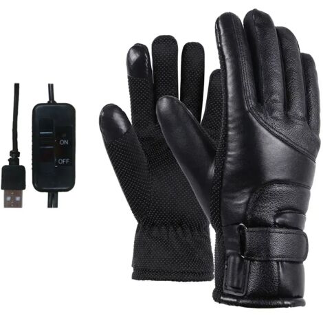 Gants de protection, Gants de ski chauffants électriques rechargeables par USB, gants de cyclisme thermiques antidérapants à écran tactile, pour hommes et femmes