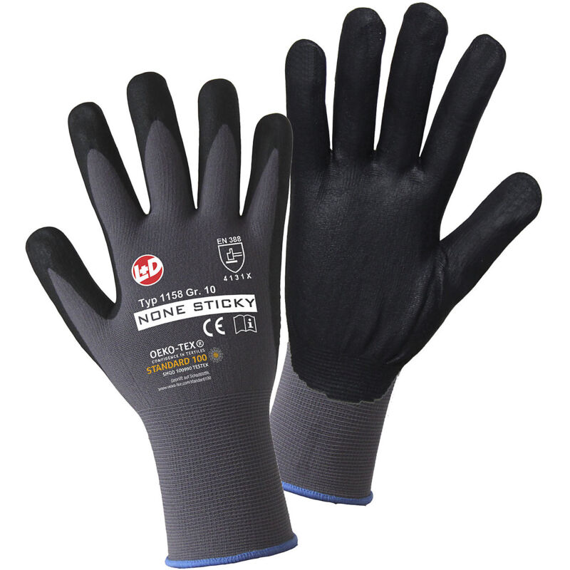 Certeo - gants de protection l+d worky 1158-8 100% nylon avec revêtement nitrile en 388 risques mecaniques 4131 taille 8 (m)