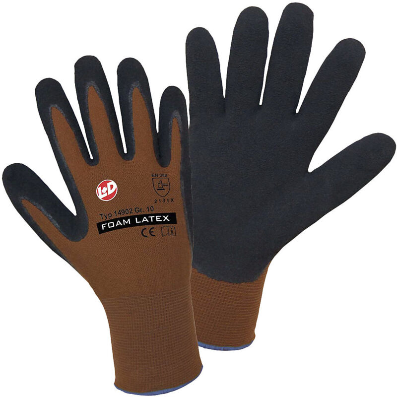 Ldworky - gants de protection l+d worky 14902-11 100% nylon avec revêtement en latex en 388 risques mecaniques 3131 taille 11 (xxl)