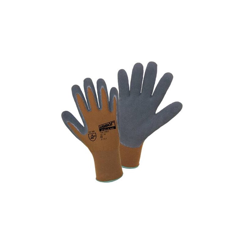 Ldworky - gants de protection l+d worky 14902-8 100% nylon avec revêtement en latex en 388 risques mecaniques 3131 taille 8 (m)