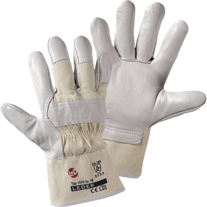 Gants de protection worky 1575 basalt cuir vachette grainé en 388 risques mecaniques 2133 taille 10 (xl)