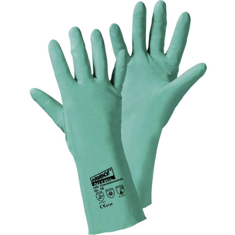 Gants de protection leipold + döhle 1463 nitrile en 388 + en 374 taille 10 (xl)