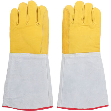 Gants de protection LN2, 40cm, 2 pièces, antigel, basse température, peau de vache pour l'azote liquide, glace sèche, stockage au froid