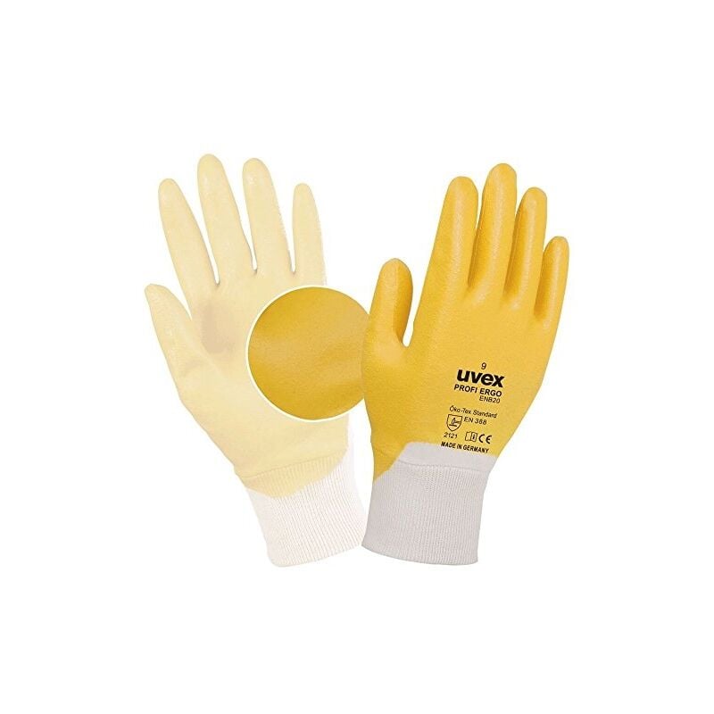 60148 9 profi ergo ENB20 gants de sécurité, taille: 9, blanc, orange 60148 9 - Uvex