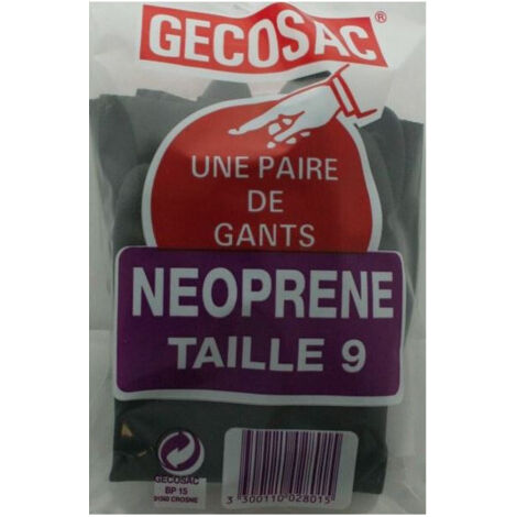 Gants de protection néoprène GECOSAC T9 (paire) - Noir