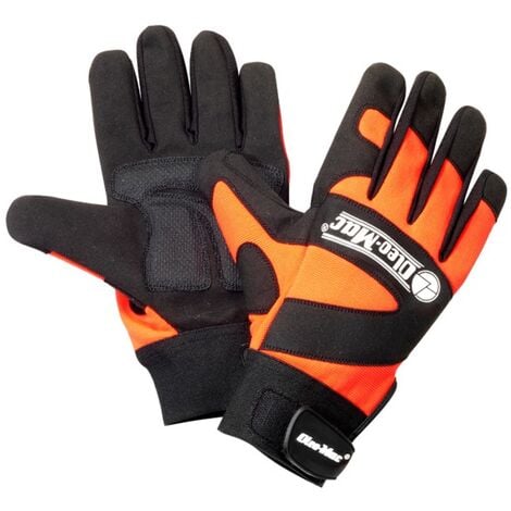 Stocker Gants anti-coupure pour tronçonneuse 9/M orange, en cuir