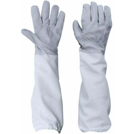 Gants de protection pour apiculteur en peau de mouton Confort et flexibilité Manches en lin robustes Poignets élastiques ajustés