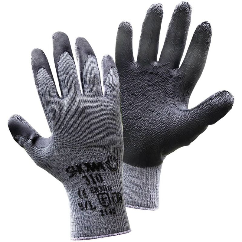 Showa - Gants de protection 14905-10 Coton/polyester avec revêtement latex en 388 Taille 10 (xl) - noir, gris