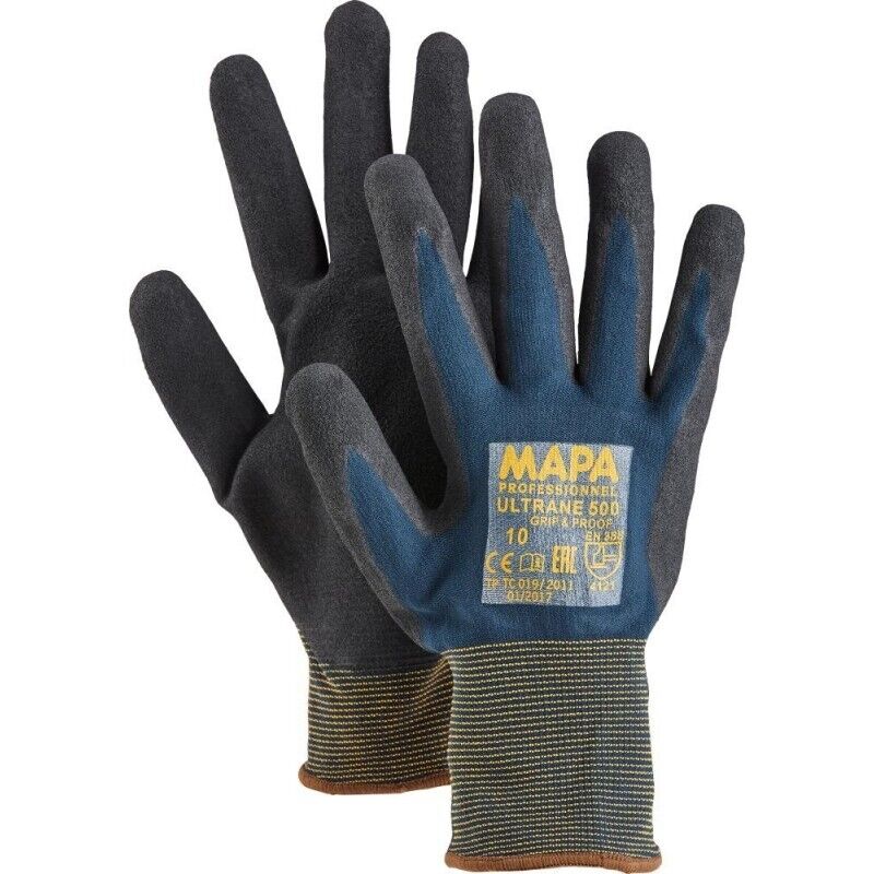 Hedi - Gants de manutention Mapa ultrane 500 taille 6, Résistant à l'huile, 1 Paire, Noir ( Prix pour Paquet de 12 Paires )