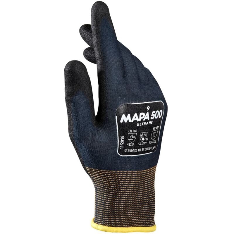 Hedi - Gants de manutention Mapa ultrane 500 taille 7, Résistant à l'huile, 1 Paire, Noir ( Prix pour Paquet de 12 Paires )